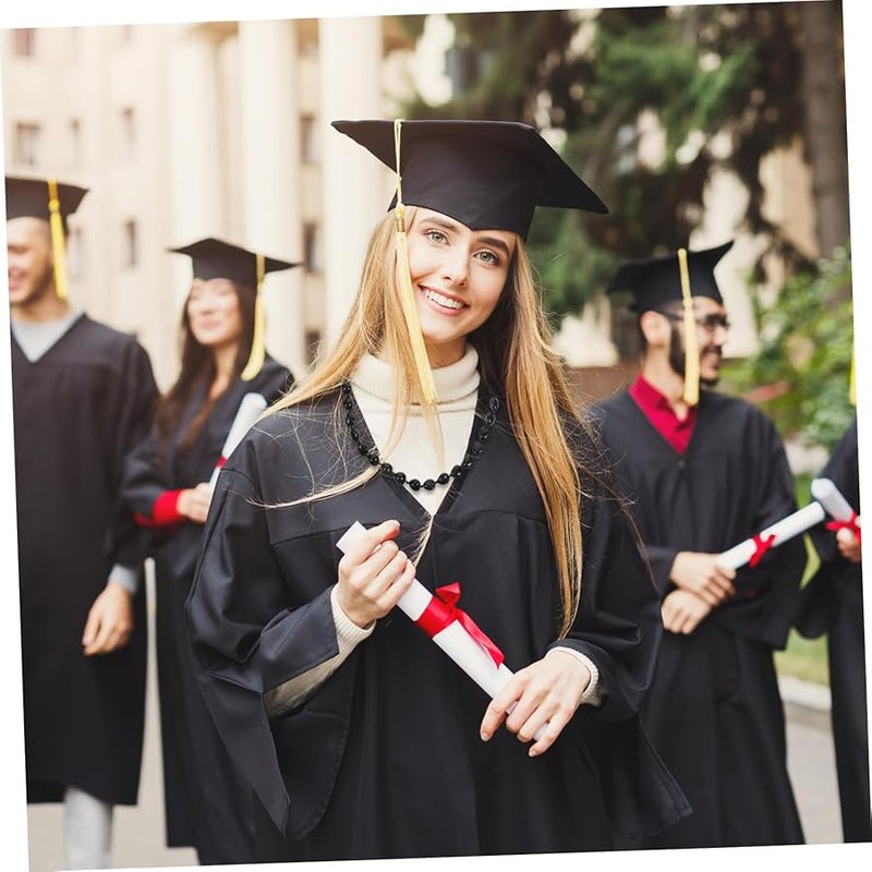 Black Graduation Necklace Acrylic Bead Lei Photo Booth Accessories Festive Party Jewelry - Image 4